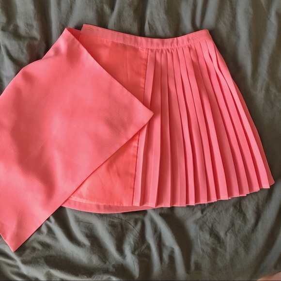 Topshop Coral Asymmetrical Mini-Skirt - Picture 6 of 11